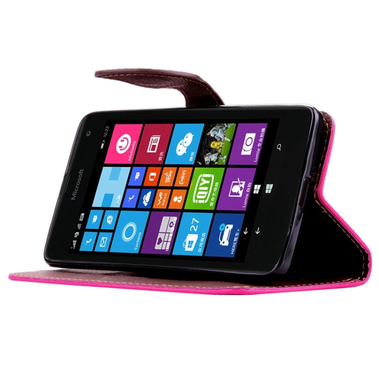 Leaf Magnetic Snap Litchi Texture Horizontal Flip Leather Case with Card Slots & Holder & Lanyard for Microsoft Lumia 535