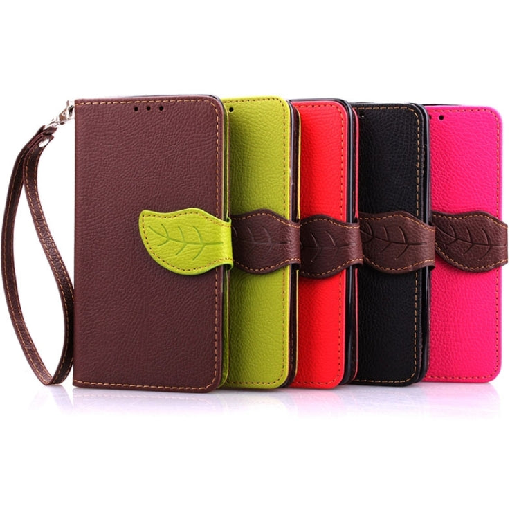 Leaf Magnetic Snap Litchi Texture Horizontal Flip Leather Case with Card Slots & Holder & Lanyard for Microsoft Lumia 535