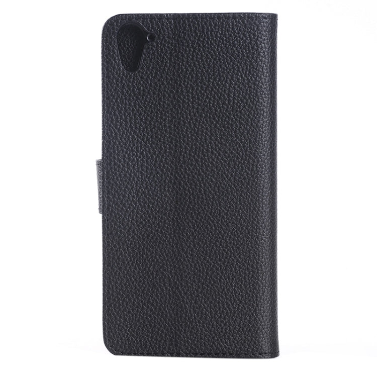 Monochrome Litchi Texture Horizontal Flip Leather Case with Card Slots & Holder for HTC Desire 826