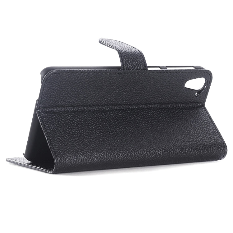 Monochrome Litchi Texture Horizontal Flip Leather Case with Card Slots & Holder for HTC Desire 826