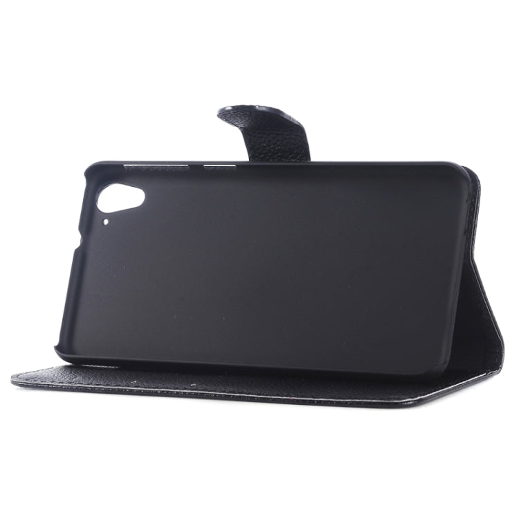 Monochrome Litchi Texture Horizontal Flip Leather Case with Card Slots & Holder for HTC Desire 826