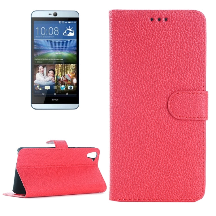 Monochrome Litchi Texture Horizontal Flip Leather Case with Card Slots & Holder for HTC Desire 826