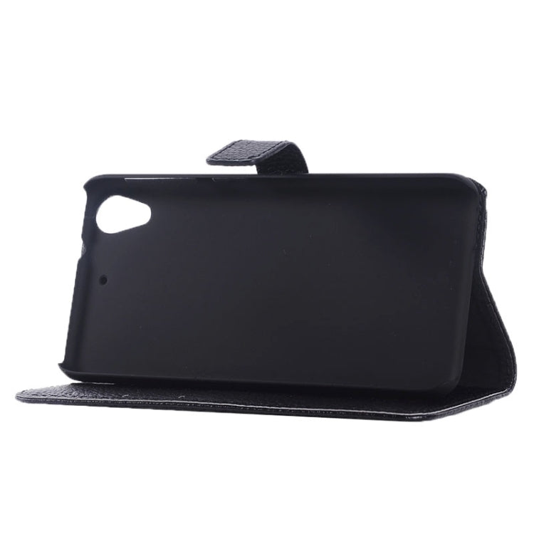 Monochrome Litchi Texture Horizontal Flip Leather Case with Card Slots & Holder for HTC Desire 626