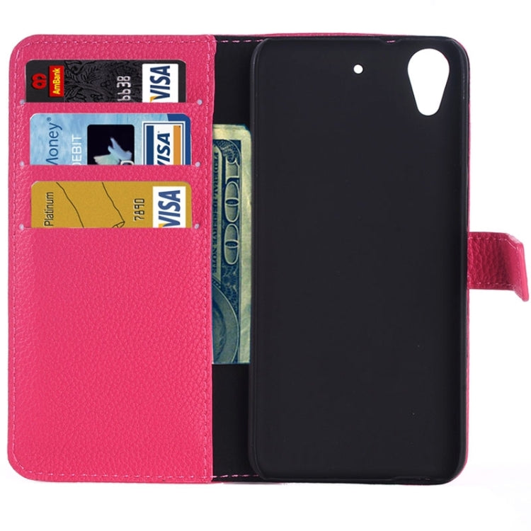 Monochrome Litchi Texture Horizontal Flip Leather Case with Card Slots & Holder for HTC Desire 626