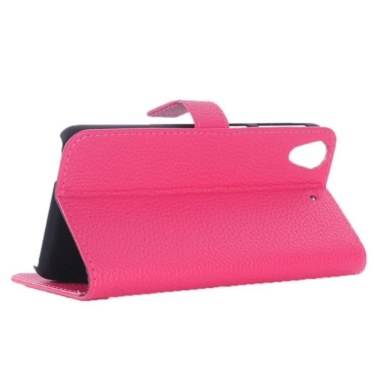 Monochrome Litchi Texture Horizontal Flip Leather Case with Card Slots & Holder for HTC Desire 626