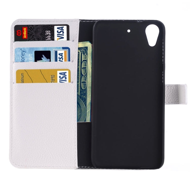 Monochrome Litchi Texture Horizontal Flip Leather Case with Card Slots & Holder for HTC Desire 626