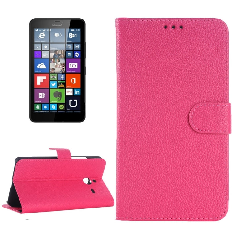 Litchi Texture Horizontal Flip Leather Case with Card Slots & Holder for Microsoft Lumia 640 XL