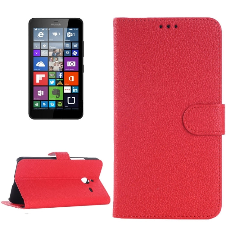 Litchi Texture Horizontal Flip Leather Case with Card Slots & Holder for Microsoft Lumia 640 XL