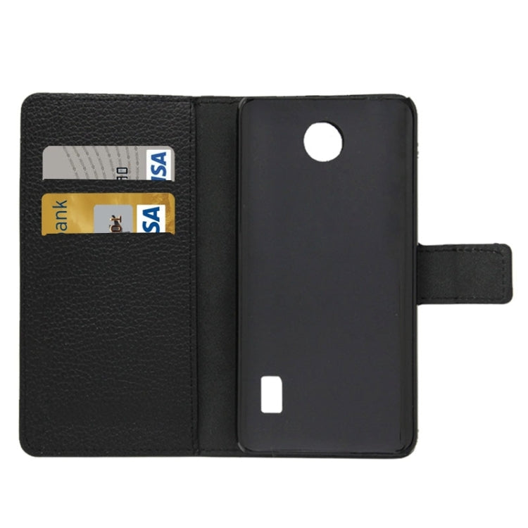 Litchi Texture Magnetic Snap Flip Leather Case with Holder & Card Slots Wallet for Huawei Y635