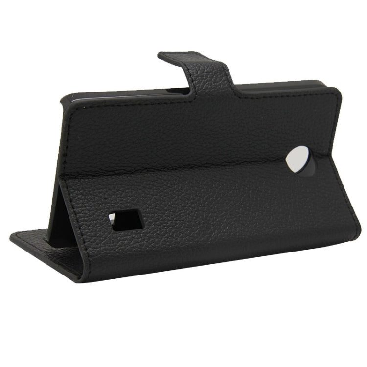 Litchi Texture Magnetic Snap Flip Leather Case with Holder & Card Slots Wallet for Huawei Y635