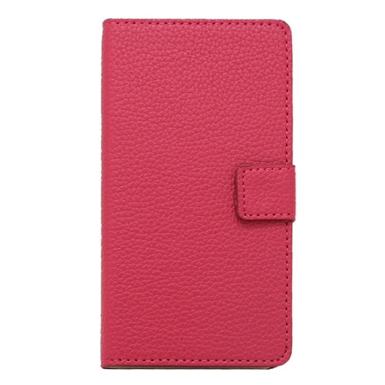 Litchi Texture Magnetic Snap Flip Leather Case with Holder & Card Slots Wallet for Huawei Y635