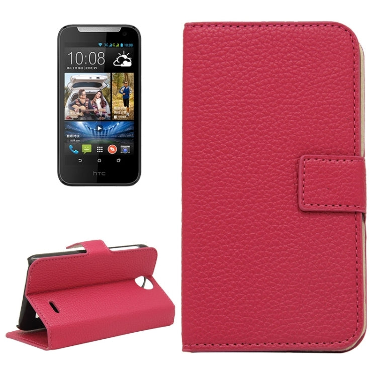 Litchi Texture Horizontal Flip Magnetic Buckle Leather Case with Holder & Card Slots & Wallet for HTC Desire 310