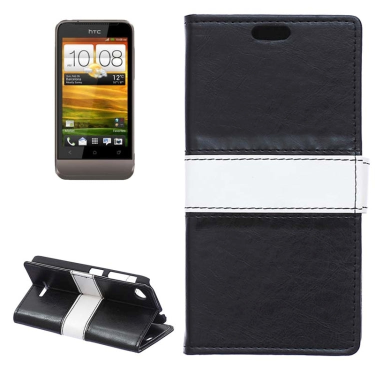 Crazy Horse Texture Horizontal Flip Color Matching Leather Case for HTC Desire 320