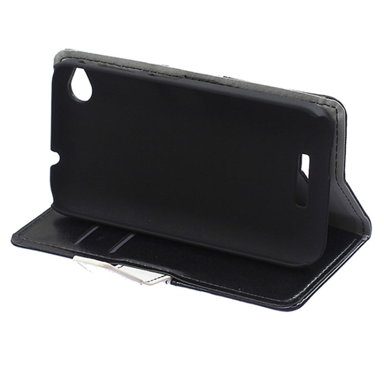 Crazy Horse Texture Horizontal Flip Color Matching Leather Case for HTC Desire 320