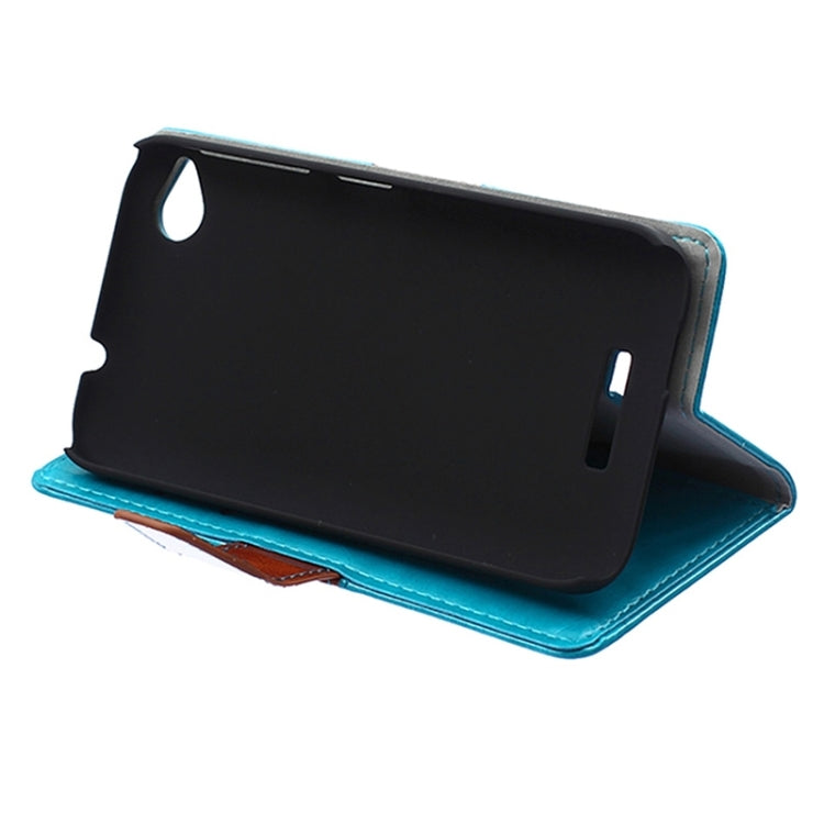 Crazy Horse Texture Horizontal Flip Color Matching Leather Case for HTC Desire 320