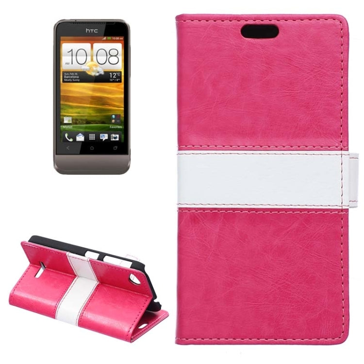Crazy Horse Texture Horizontal Flip Color Matching Leather Case for HTC Desire 320
