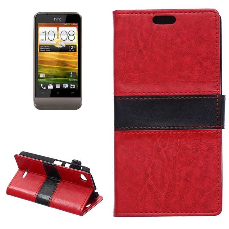 Crazy Horse Texture Horizontal Flip Color Matching Leather Case for HTC Desire 320