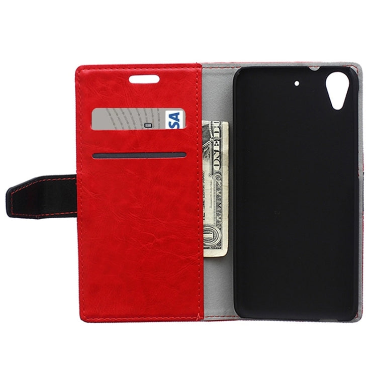 Crazy Horse Texture Horizontal Flip Color Matching Leather Case with Card Slots & Wallet & Holder for HTC Desire 626