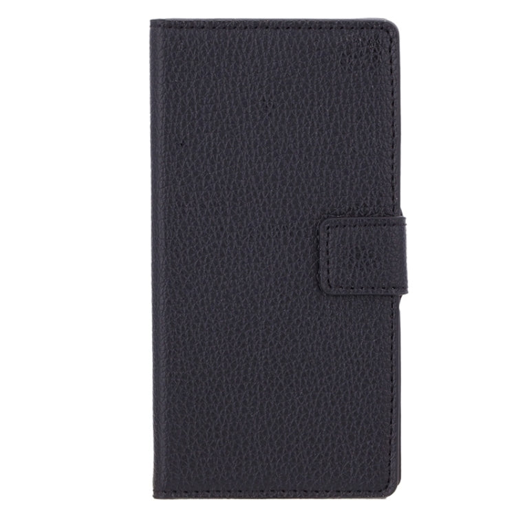 Litchi Texture Horizontal Flip Leather Case with Holder & Card Slots & Wallet for WIKO RIDGE 4G(Black)