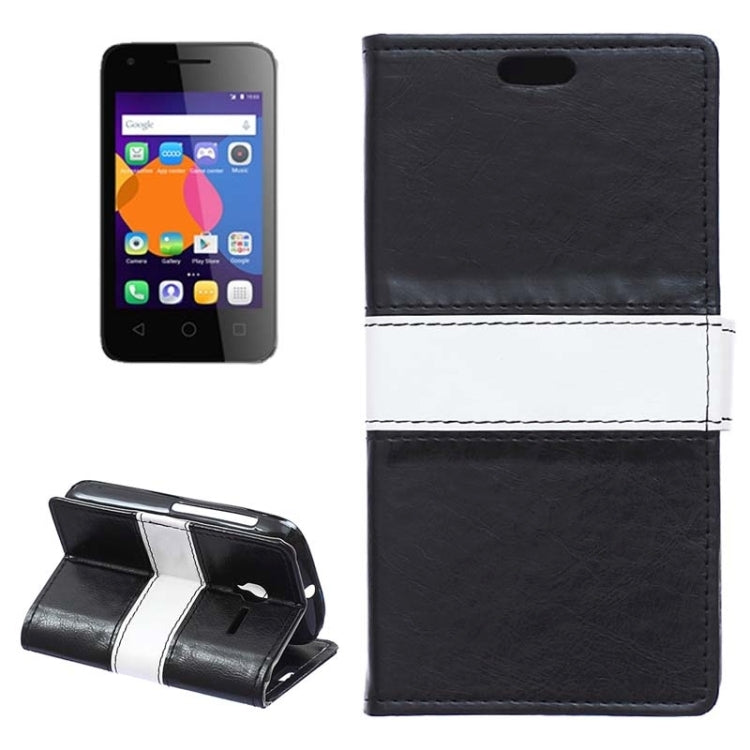 Crazy Horse Texture Horizontal Flip Color Matching Leather Case with Card Slots & Wallet & Holder for Alcatel OneTouch Pixi 3 / OT4009D