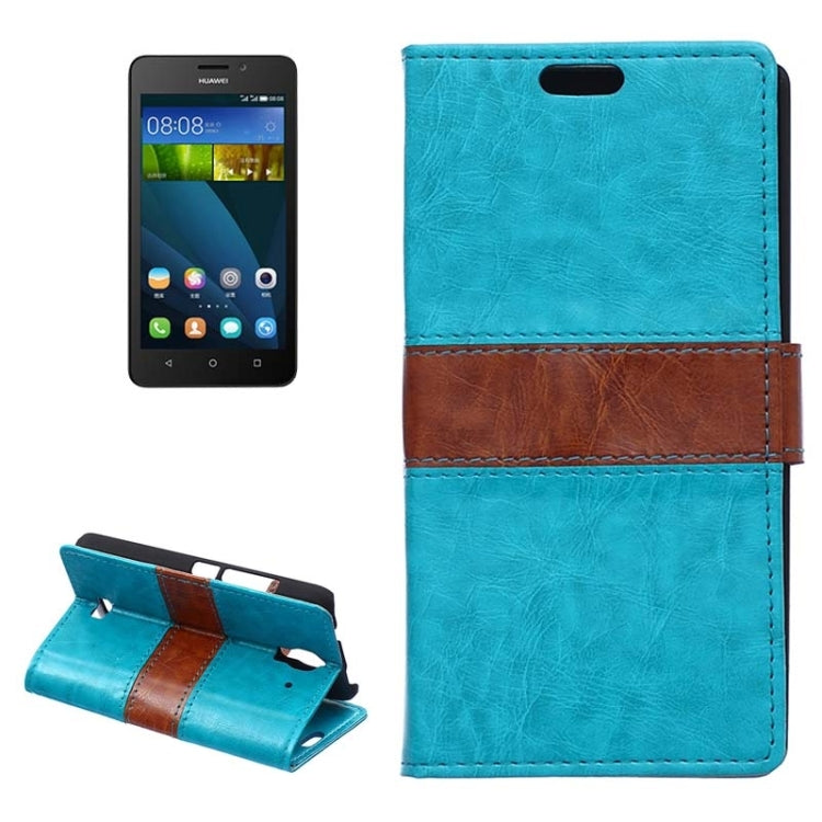 Crazy Horse Texture Horizontal Flip Color Matching Leather Case with Card Slots & Wallet & Holder for Huawei Y360
