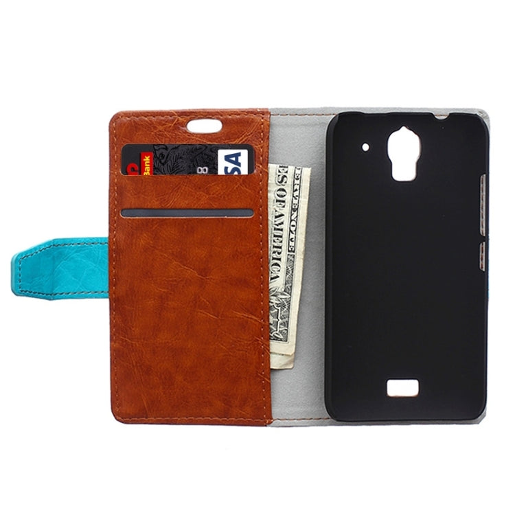 Crazy Horse Texture Horizontal Flip Color Matching Leather Case with Card Slots & Wallet & Holder for Huawei Y360