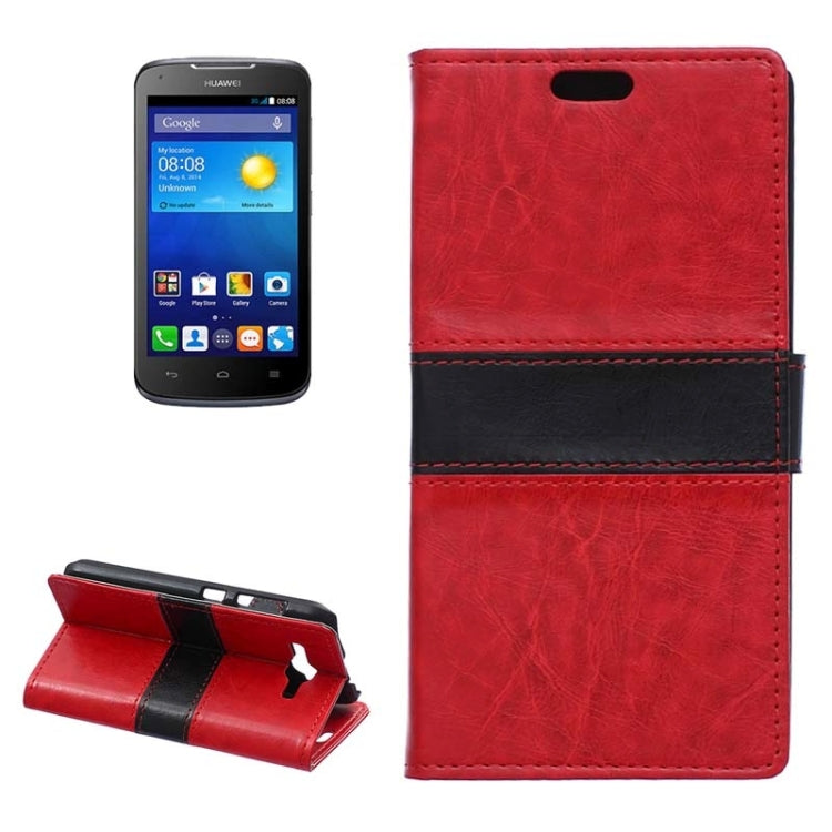 Crazy Horse Texture Horizontal Flip Color Matching Leather Case with Card Slots & Wallet & Holder for Huawei Ascend Y520