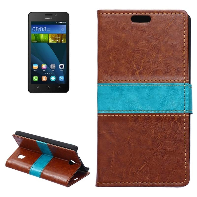 Crazy Horse Texture Horizontal Flip Color Matching Leather Case with Card Slots & Wallet & Holder for Huawei Ascend Y635