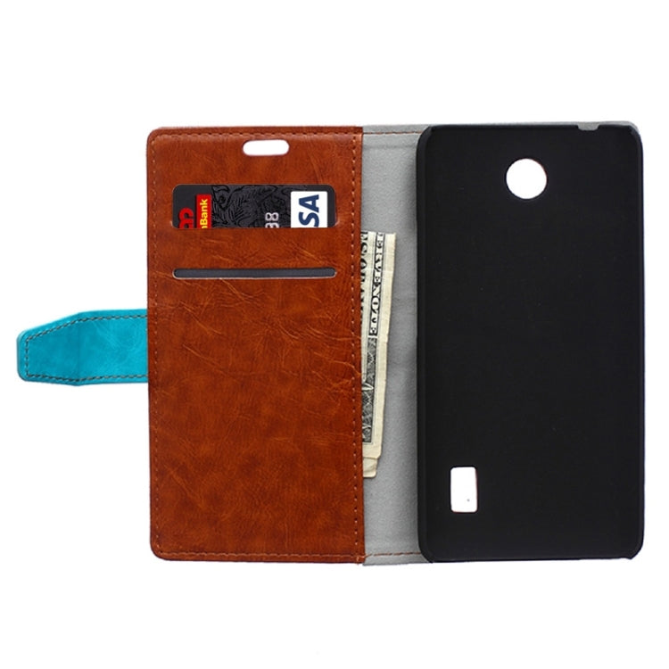 Crazy Horse Texture Horizontal Flip Color Matching Leather Case with Card Slots & Wallet & Holder for Huawei Ascend Y635