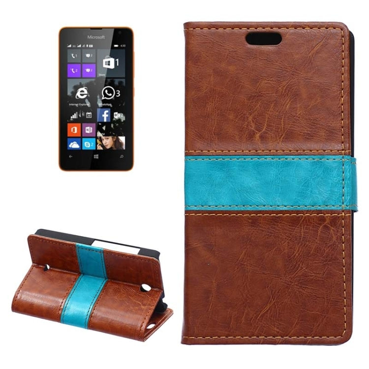 Crazy Horse Texture Horizontal Flip Color Matching Leather Case with Card Slots & Wallet & Holder for Microsoft Lumia 430