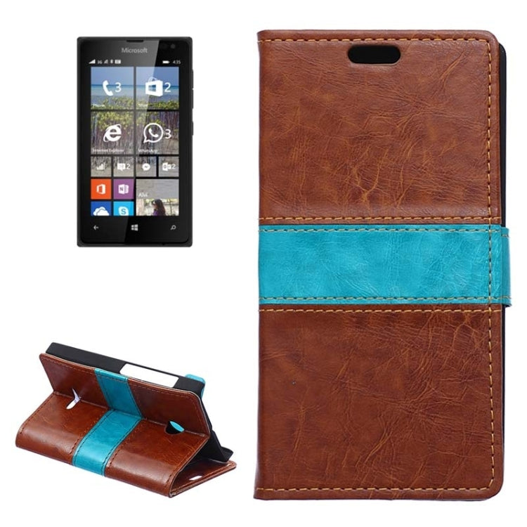 Crazy Horse Texture Horizontal Flip Color Matching Leather Case with Card Slots & Wallet & Holder for Microsoft Lumia 435