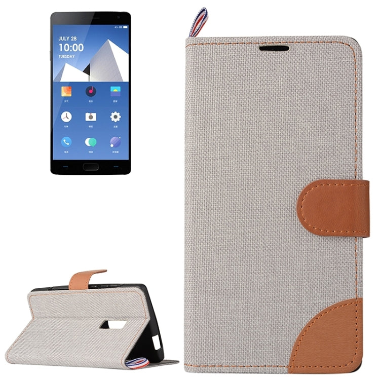 Denim Texture Horizontal Flip Leather Case with Magnetic Snap & Card Slots & Holder & Sling for OnePlus Two