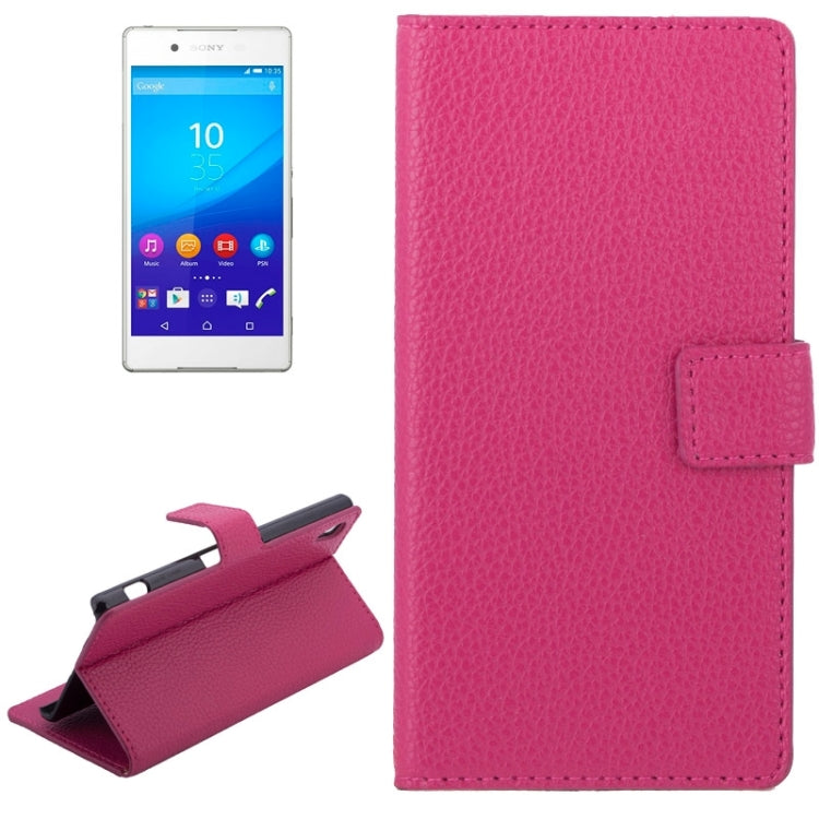 Litchi Texture Horizontal Flip Magnetic Buckle Leather Case with Card Slots & Wallet & Holder for Sony Xperia Z3+
