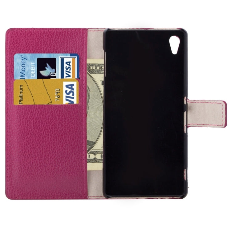 Litchi Texture Horizontal Flip Magnetic Buckle Leather Case with Card Slots & Wallet & Holder for Sony Xperia Z3+
