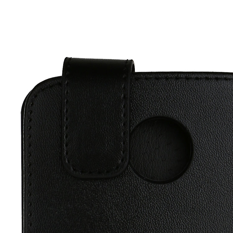 Vertical Flip Magnetic Snap Leather Case for Google Nexus 6(Black)