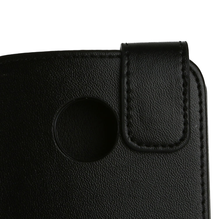 Vertical Flip Magnetic Snap Leather Case for Motorola Moto X / XT1085(Black)