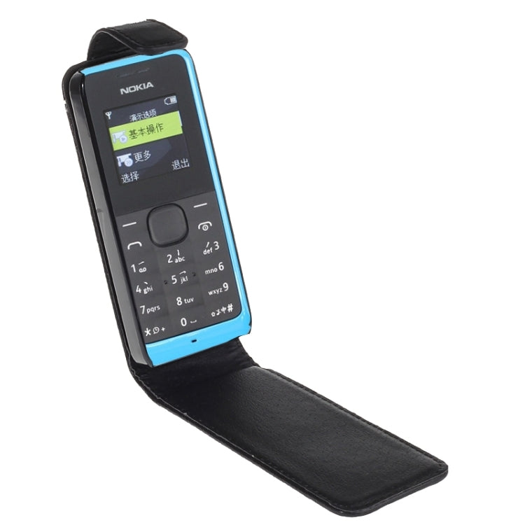 Vertical Flip Magnetic Snap Leather Case for Nokia Lumia 1050(Black)