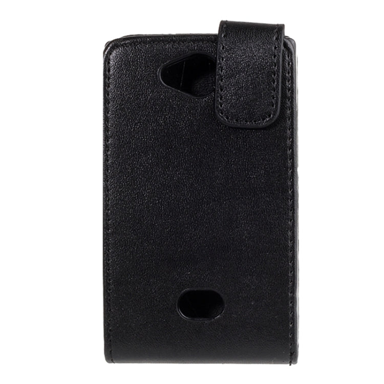 Vertical Flip Magnetic Snap Leather Case for Nokia Asha 503 / N503(Black)