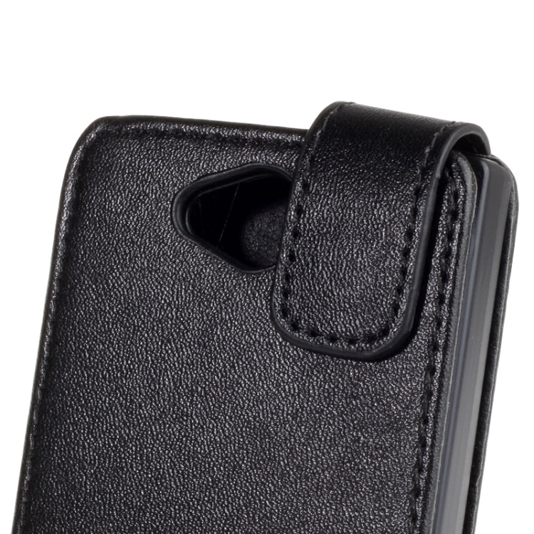 Vertical Flip Magnetic Snap Leather Case for Nokia Asha 503 / N503(Black)