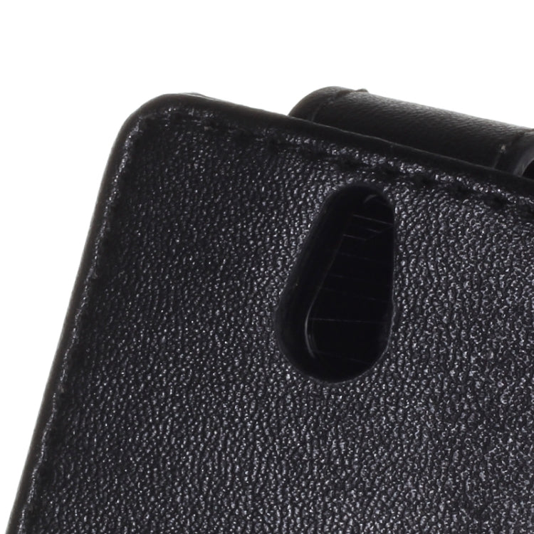 Vertical Flip Magnetic Snap Leather Case for Nokia 515 / 515 Dual(Black)