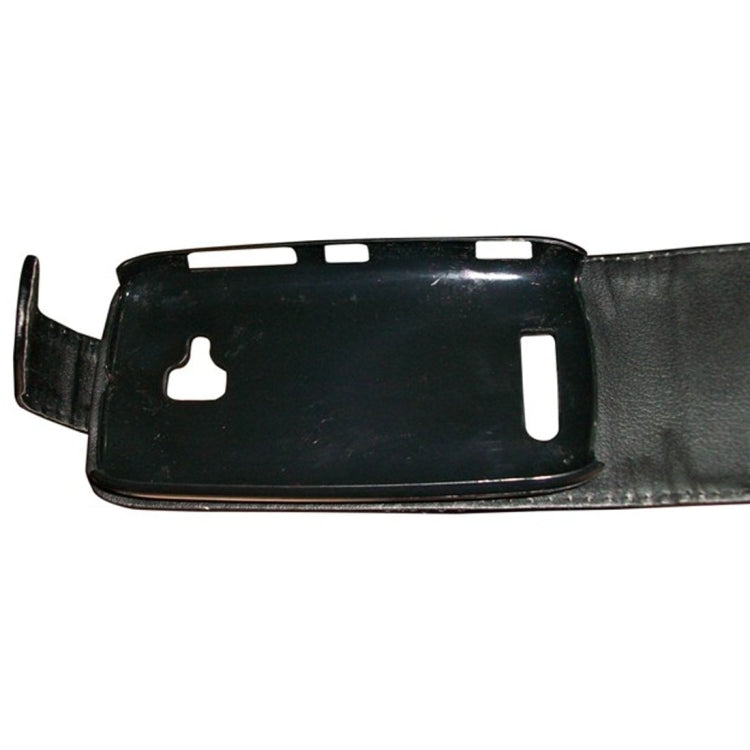 Vertical Flip Magnetic Snap Leather Case for Nokia Lumia 610(Black)