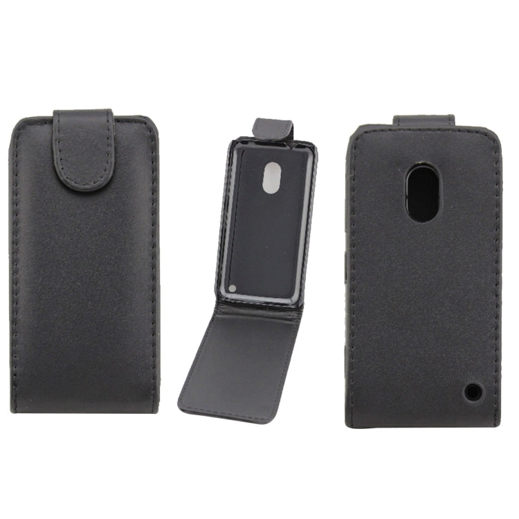 Vertical Flip Magnetic Snap Leather Case for Nokia Lumia 620(Black)