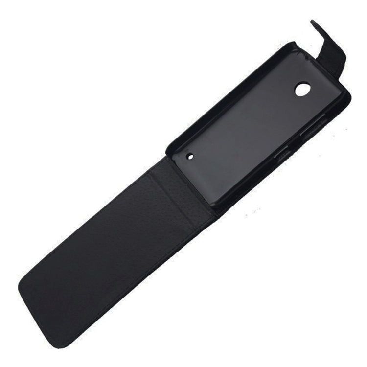 Vertical Flip Magnetic Snap Leather Case for Nokia Lumia 630(Black)