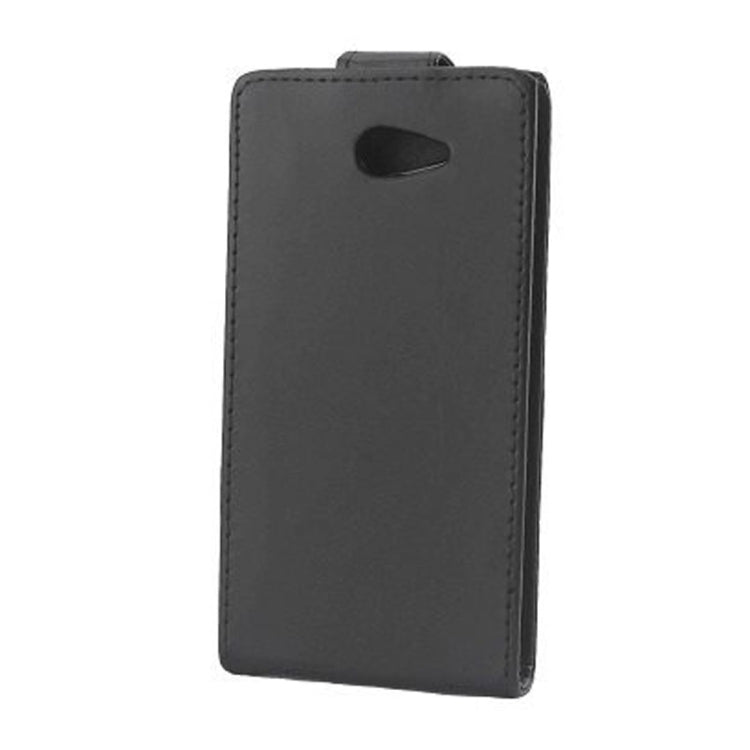 Vertical Flip Magnetic Snap Leather Case for Sony Xperia M2 / D2303 / D2305 / D2306(Black)