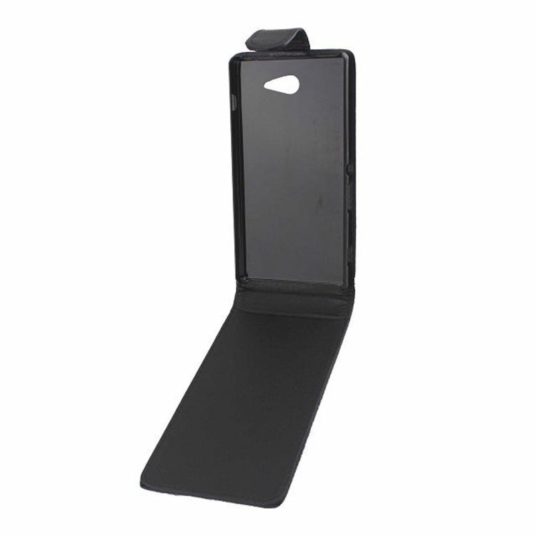 Vertical Flip Magnetic Snap Leather Case for Sony Xperia M2 / D2303 / D2305 / D2306(Black)