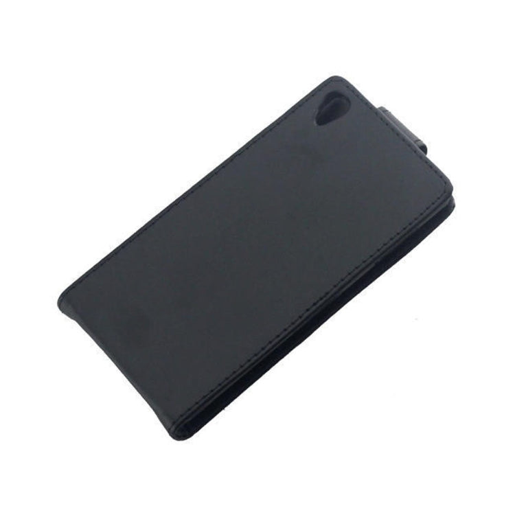 Vertical Flip Magnetic Snap Leather Case for Sony Xperia Z3 / D6653(Black)