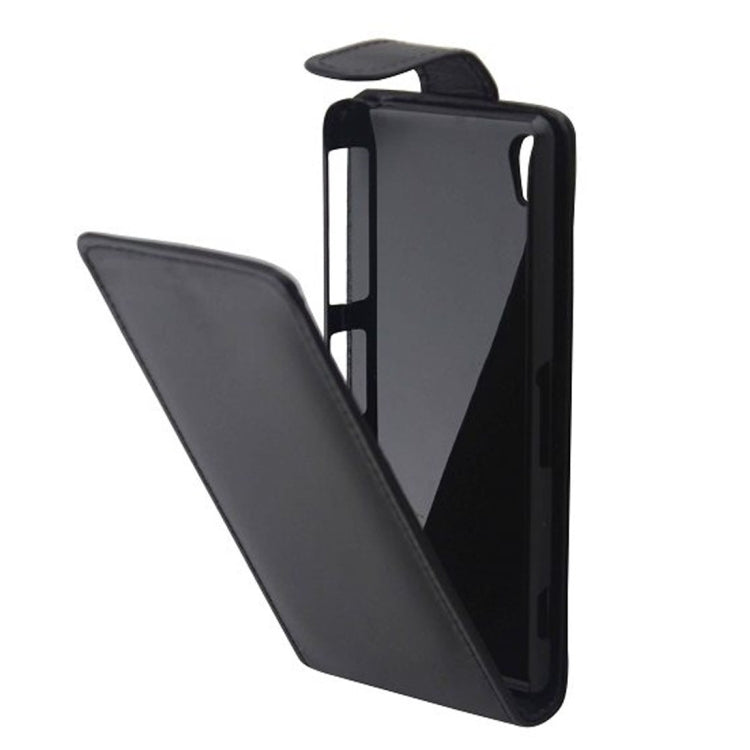 Vertical Flip Magnetic Snap Leather Case for Sony Xperia Z2 / L50w(Black)
