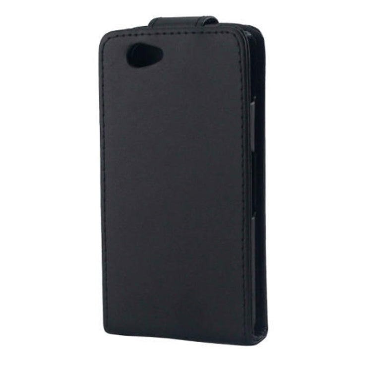 Vertical Flip Magnetic Snap Leather Case for Sony Xperia Z2 Compact(Black)