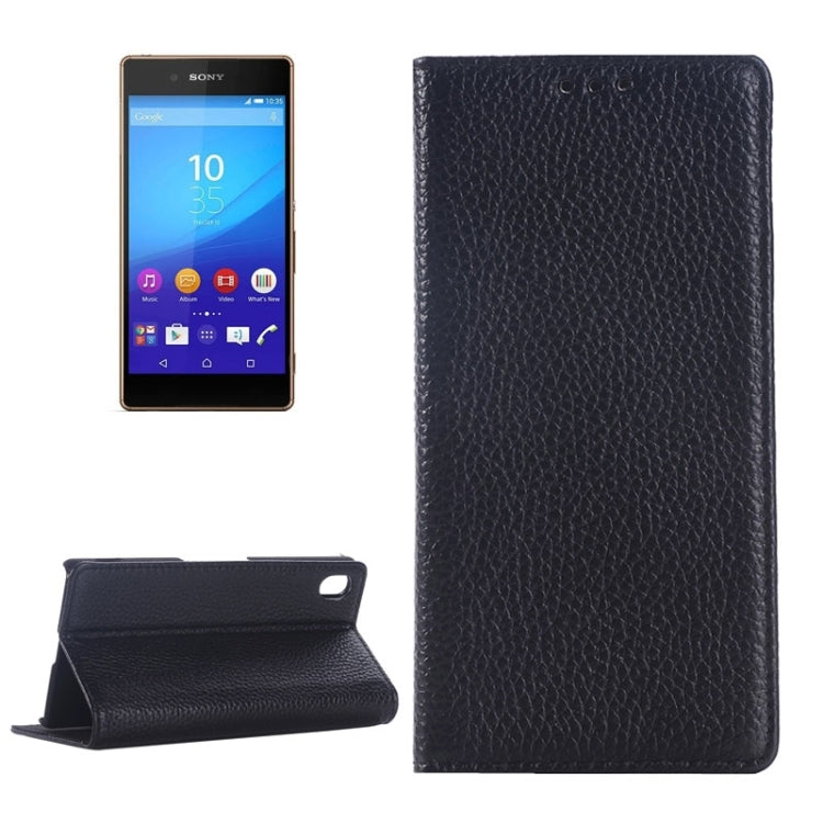 Litchi Texture Leather Case with Holder & Card Slot for Sony Xperia Z4