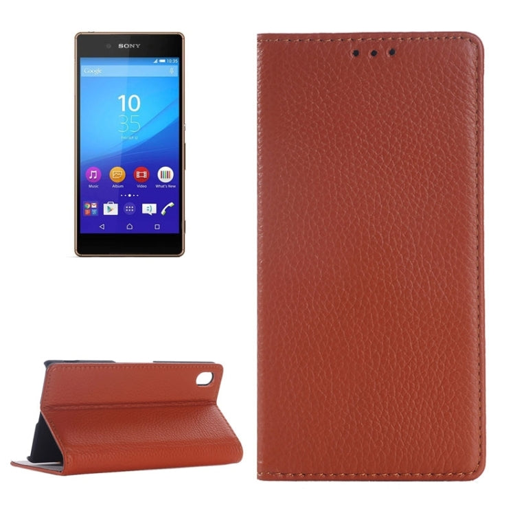 Litchi Texture Leather Case with Holder & Card Slot for Sony Xperia Z4